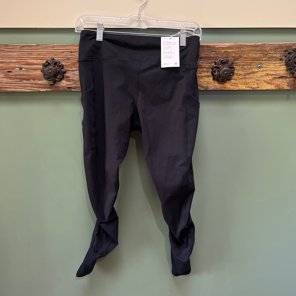 Sweetflexx Black Resistance Leggings High Waisted Pockets Size 10 NWT